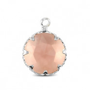 Hanger van Crystal Glass 13mm Pink-silver